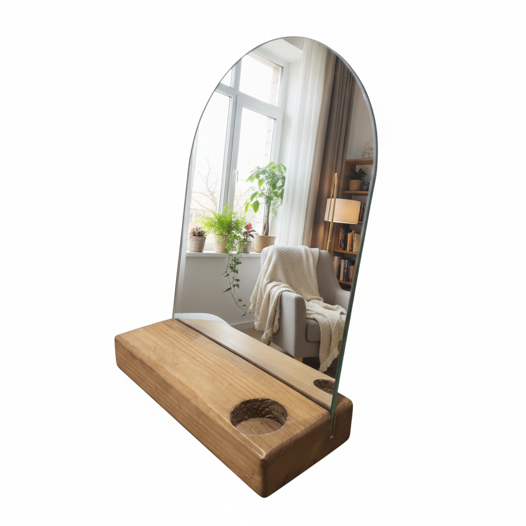 Aynalı mumluk - farklı açı beyaz arka plan