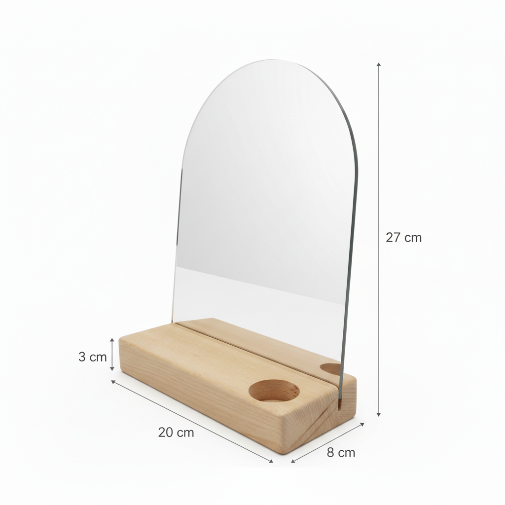 Aynalı mumluk - ölçülerle