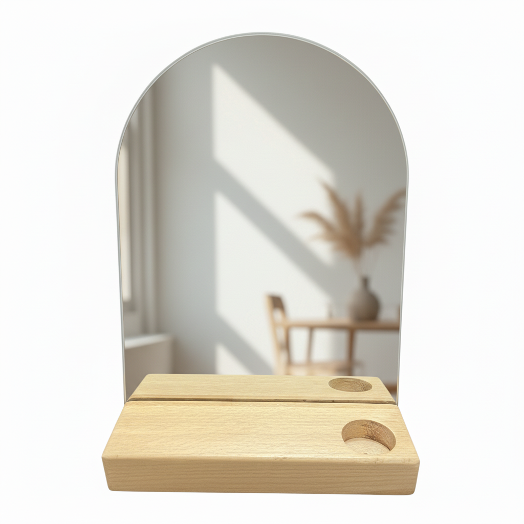 Aynalı mumluk - minimalist yansıma