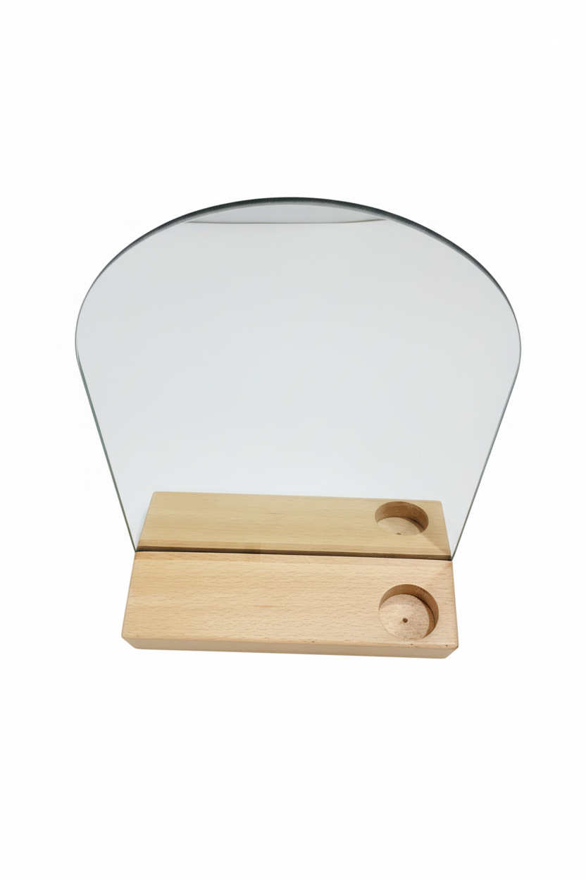 Aynalı mumluk - tamamen beyaz arka plan