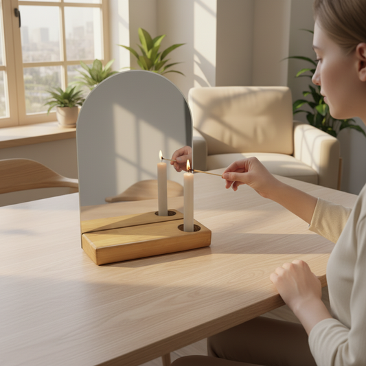 Yemek masasında mum yakma anı